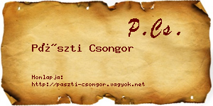 Pászti Csongor névjegykártya