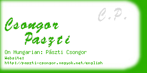 csongor paszti business card